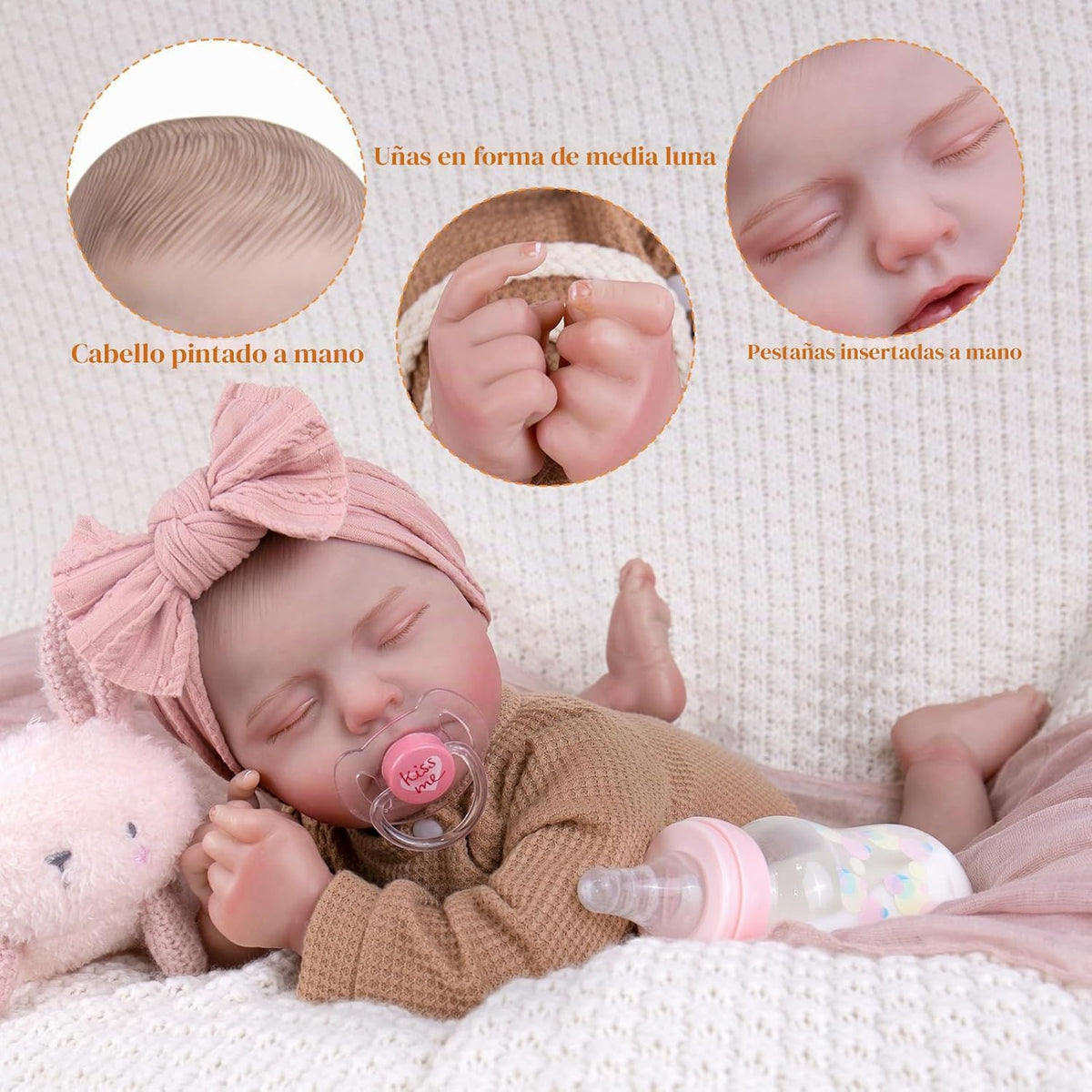 Muñeca bebé Aori Reborn, niña recién nacida dormida de 20 pulgadas...