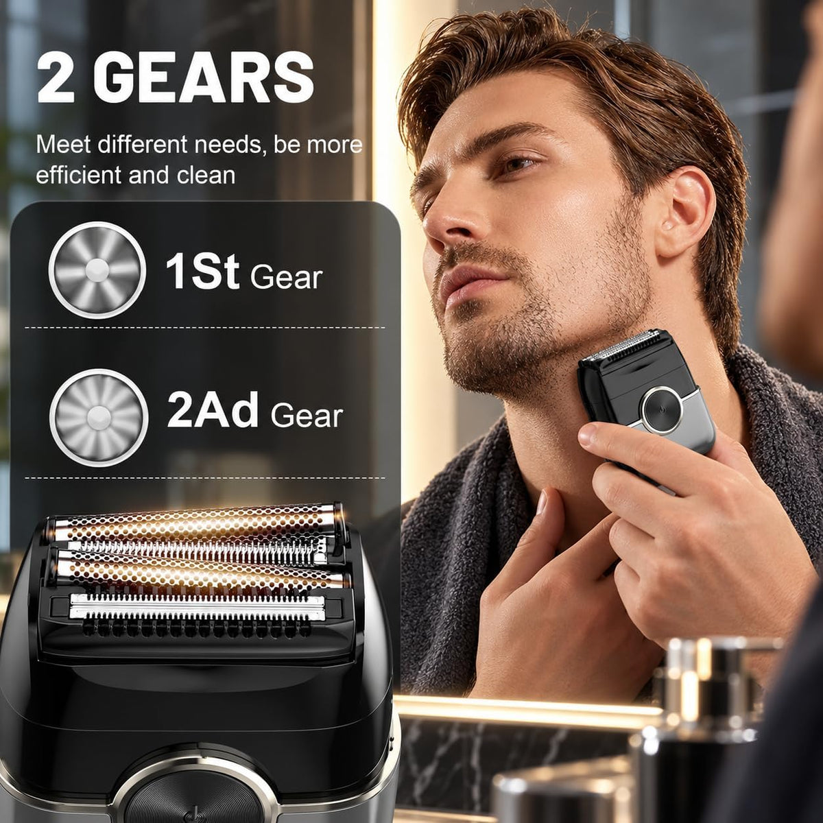 Afeitadoras eléctricas para hombres: 4 cuchillas flotantes y pantal...