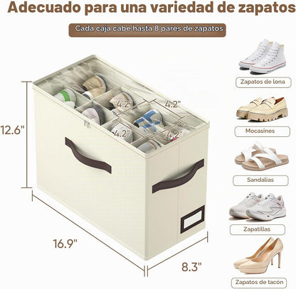 OIAHOMY Paquete de 4 organizadores de zapatos para armario, contene...