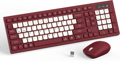 Combo de teclado y mouse inalámbricos silencioso para oficina y hog...