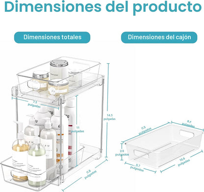 Vtopmart - Paquete de 2 organizadores extraíbles para debajo del fr...