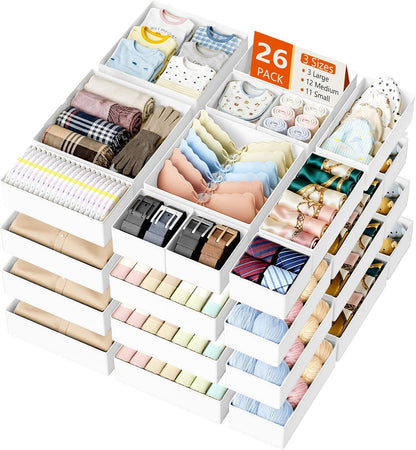 DIMJ Organizador de cajones para almacenamiento de ropa, paquete de...