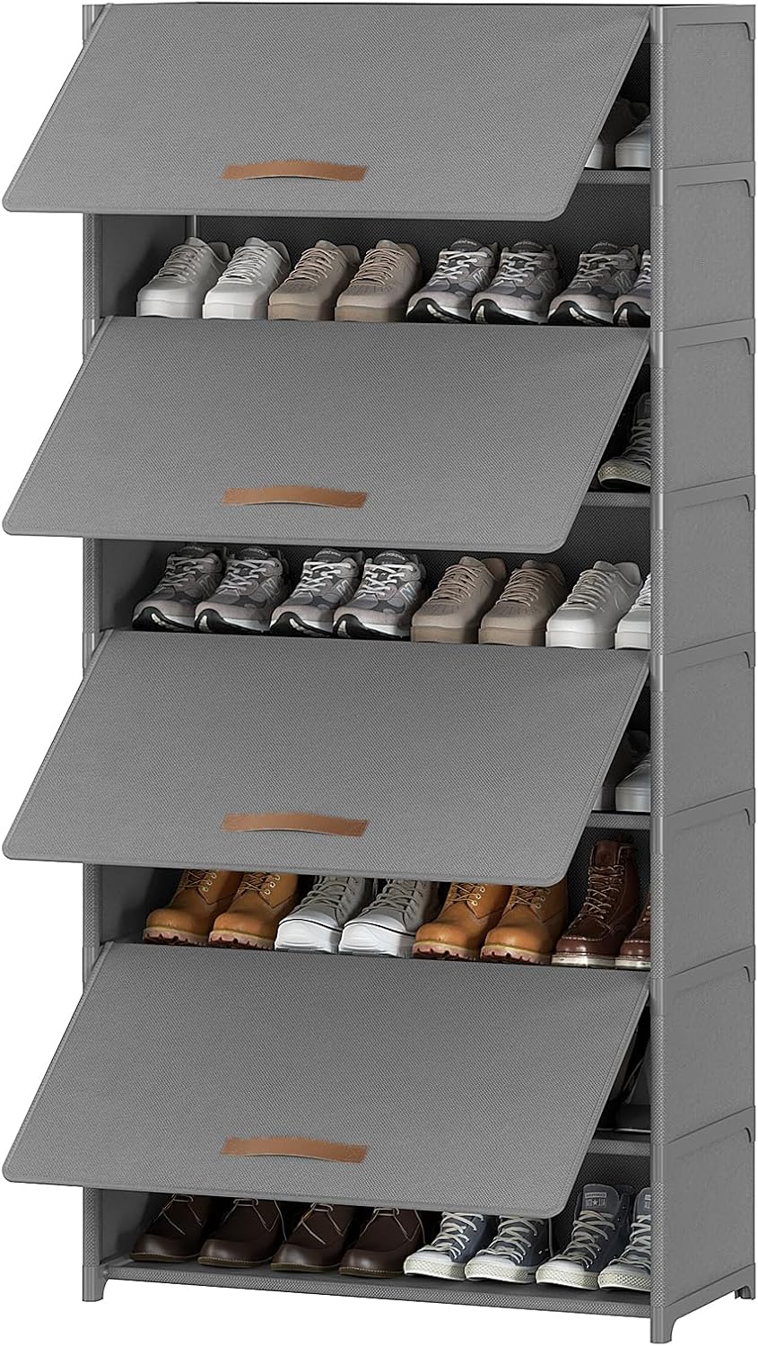 UNITSTAGE - Zapatero de 9 niveles con puerta, almacenamiento de 36...