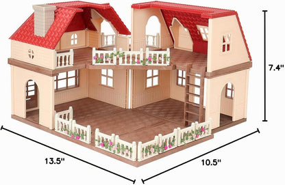 Set de casa de muñecas familiar Cozy Cabin, muebles y accesorios pa...