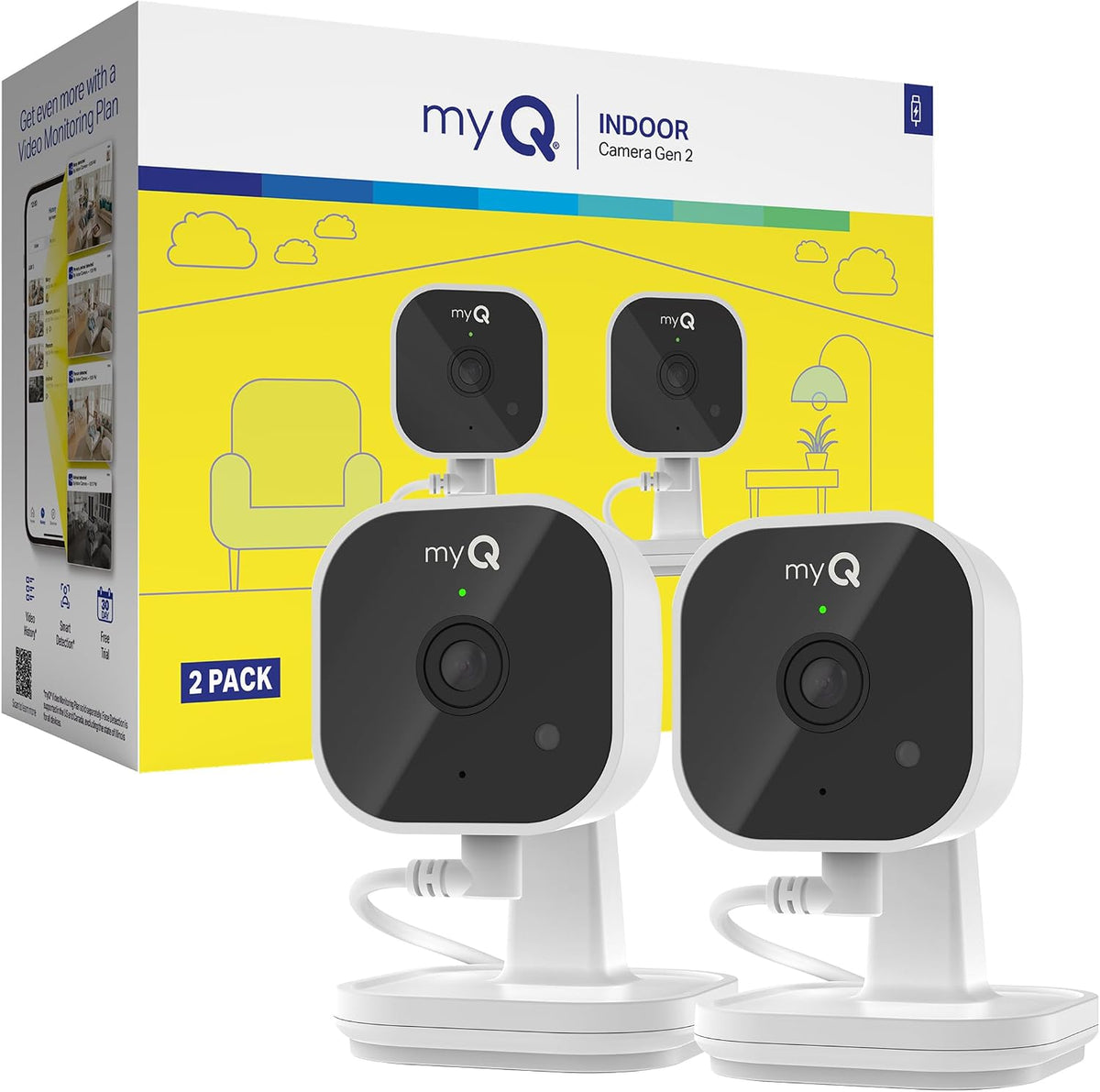 myQ - Cámara de seguridad enchufable para interiores Gen 2 \u2013 C...