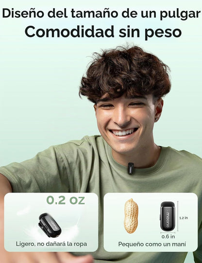 MAONO Wave T1 Mini micrófono Lavalier para iPhone\/Android con cone...