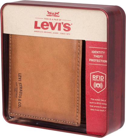 Billetera bifold delgada de capacidad extra con RFID para hombres d...