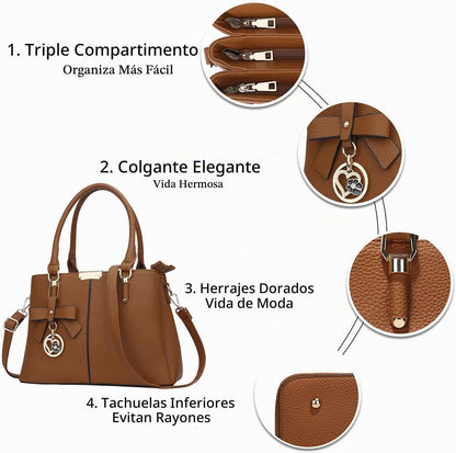 KKXIU Monederos y bolsos para mujer, Bolso tipo cartera con asa sup...