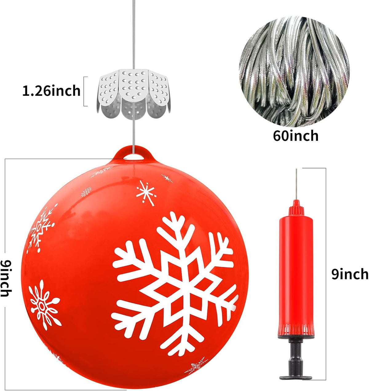 12 piezas de decoraciones navideñas para exteriores, bolas inflable...