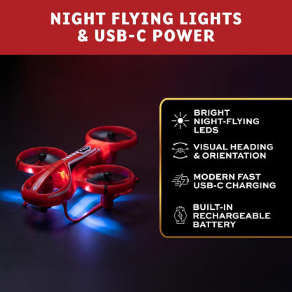 FAO Schwarz Mini dron Stealth, avión cuadricóptero RC para principi...