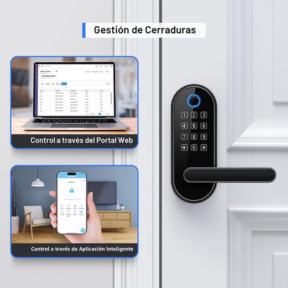 Cerradura inteligente de huellas dactilares Bluetooth con mango y t...
