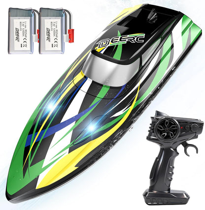 DEERC Barco RC rápido para niños, más de 20 MPH, recuperación de vu...