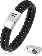 LUXEJEW Regalos para Hombres – Pulsera para Hombre, Pulsera con Ini...