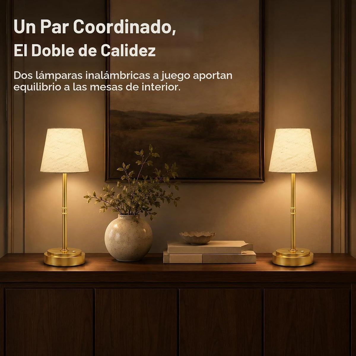 Paquete de 2 lámparas de mesa inalámbricas, lámparas recargables qu...