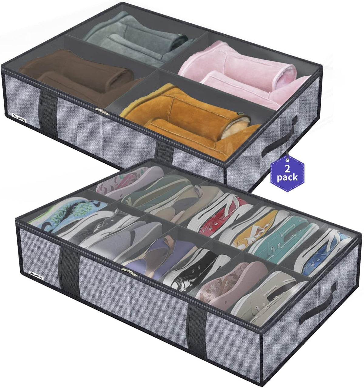 Onlyeasy - Organizadores de almacenamiento para zapatos debajo de l...