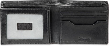 Calvin Klein Billetera plegable minimalista de piel RFID para hombr...