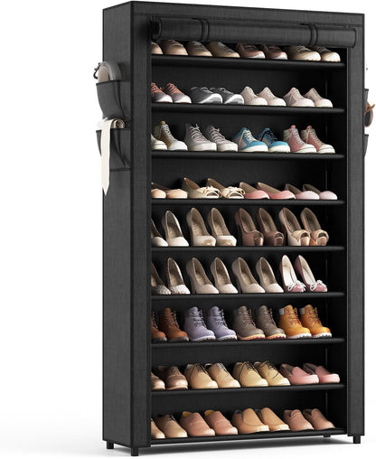 LANTEFUL Zapatero con Fundas - Organizador de Zapatero Alto de 10 N...