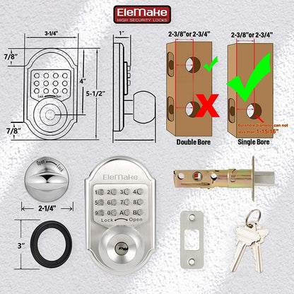 Cerradura de puerta de entrada sin llave, cerraduras de puerta con...