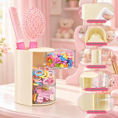 Organizador de accesorios para el cabello con soporte para cepillo...