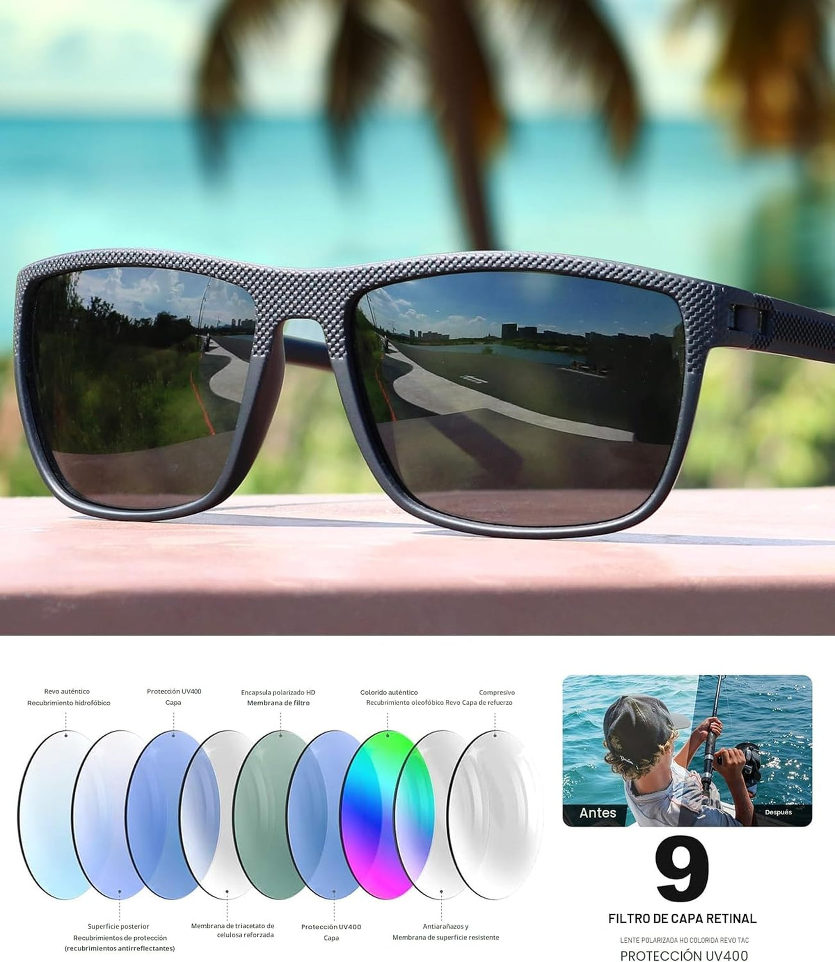 CIFOYA Gafas de sol polarizadas para hombre - Gafas de sol clásicas...