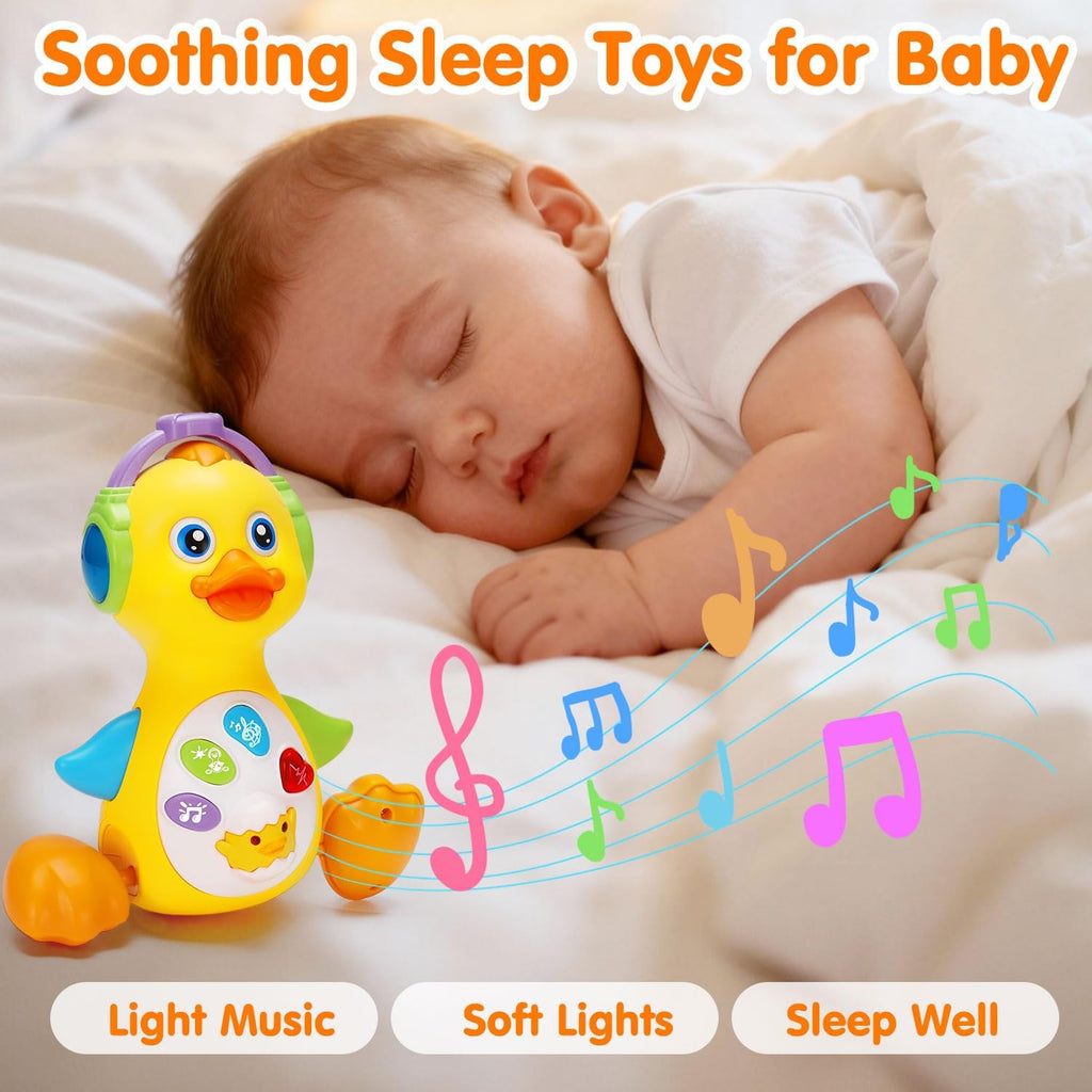 Tsomtto Juguete musical de pato y proyector de océano para bebés |...