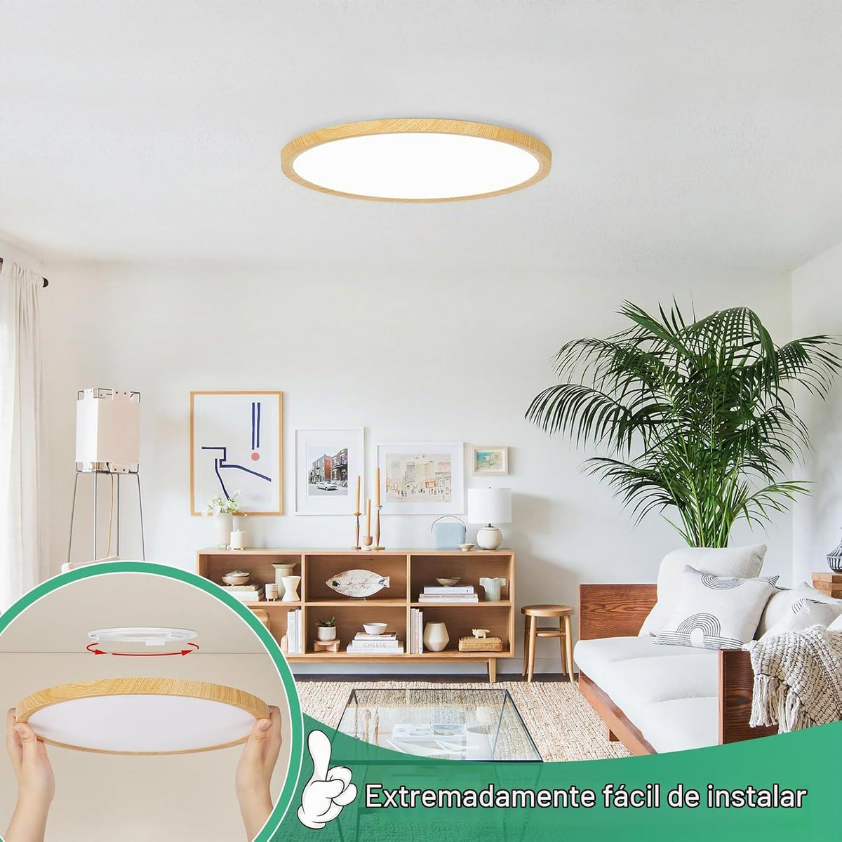 Brightever Lámpara LED de techo empotrada de 12 pulgadas, regulable...