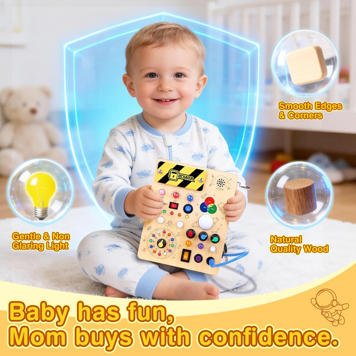 Grarain Tablero de actividades para niños pequeños - Juguete educat...