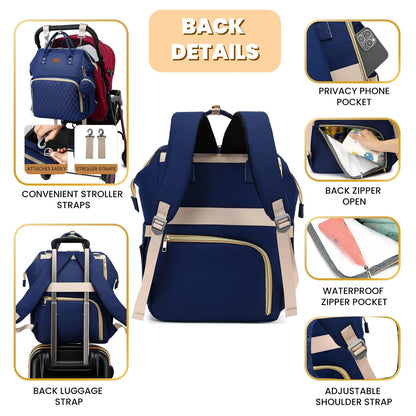 ROSEGIN Mochila para pañales con cambiador, funda para chupete, bol...
