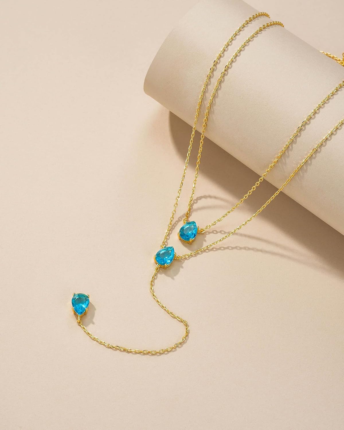 SNGIA 18K Gold Plated Layered Necklaces for Women Long Y Pendant Ne...