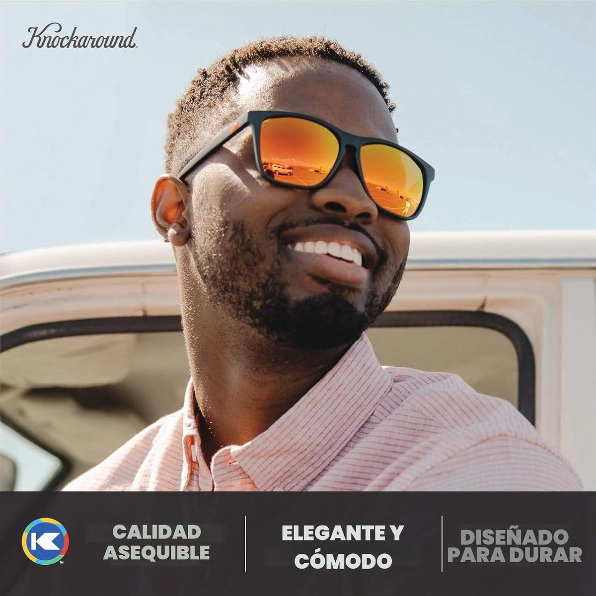 Knockaround Gafas de sol polarizadas cuadradas para hombres y mujer...