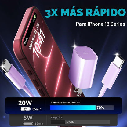 Teléfono 18 17 16 Pro Max Cargador Carga Rápida, 20W Teléfono Duo U...