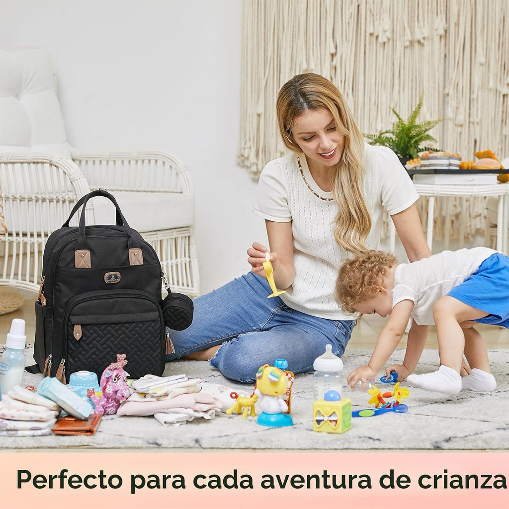 Dikaslon Mochila para pañales con cambiador portátil, funda para ch...