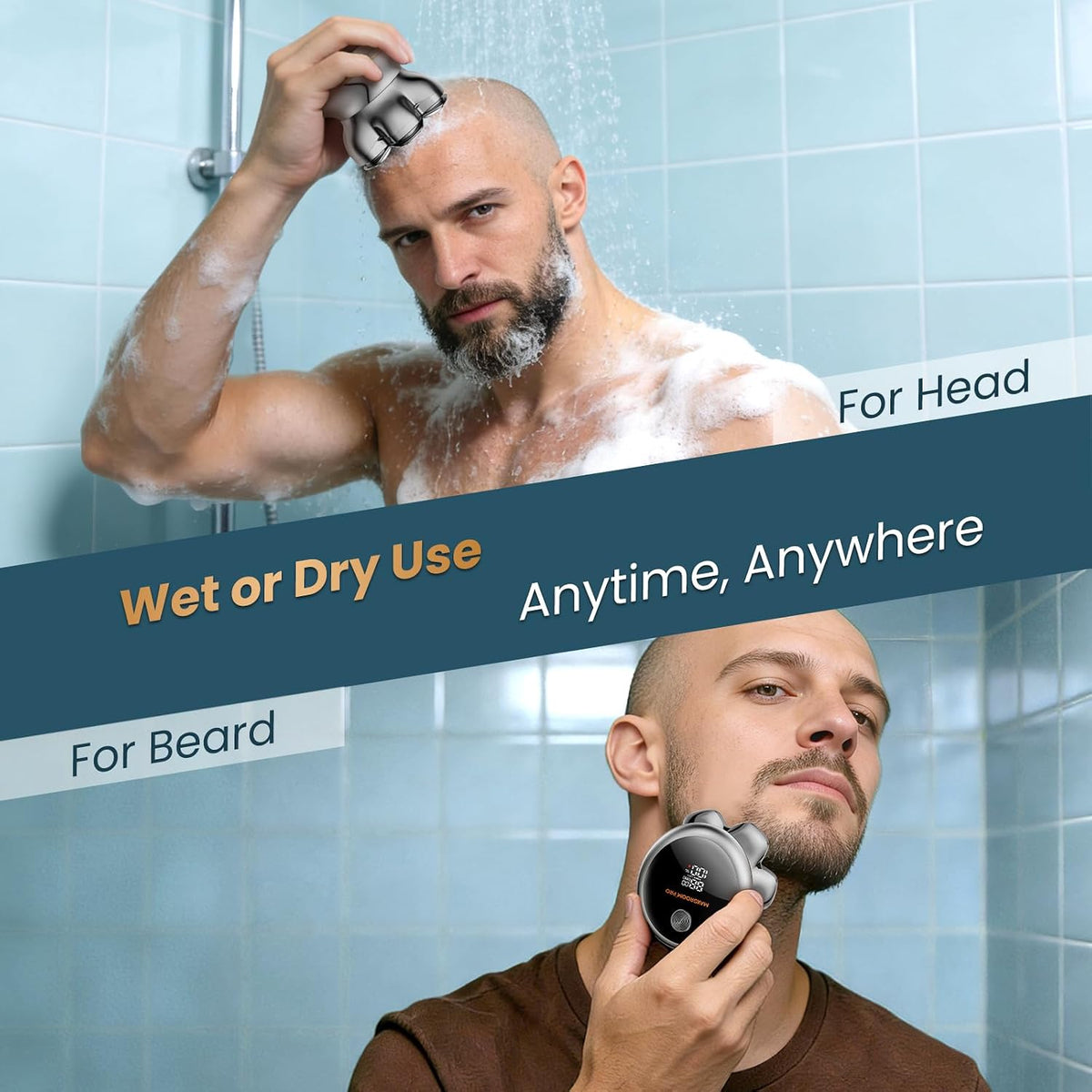 MAXGROOM® PRO - Afeitadora de cabeza 7D para hombres calvos, maquin...