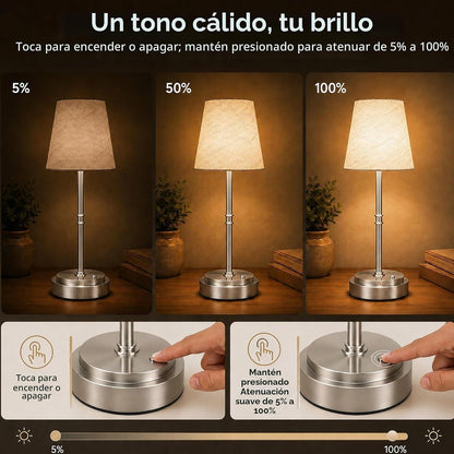 Lámpara de mesa inalámbrica recargable, lámpara de noche con pilas,...