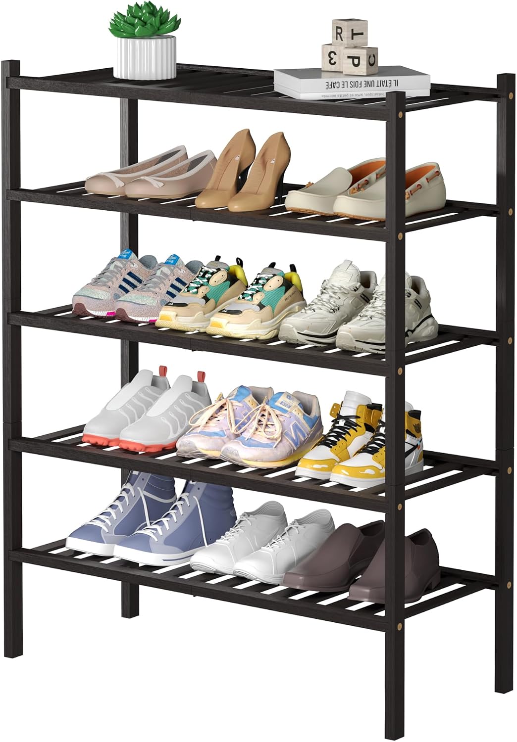 ROMGUAR CRAFT Zapatero de Bambú de 5 Niveles para Closet Independie...