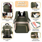 ROSEGIN Mochila para pañales con cambiador, funda para chupete, bol...