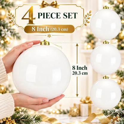Zubebe 4 unidades de adornos de bola de Navidad extra grandes de 8&...