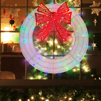 Corona iluminada de Navidad para decoración al aire libre, 24 pulga...