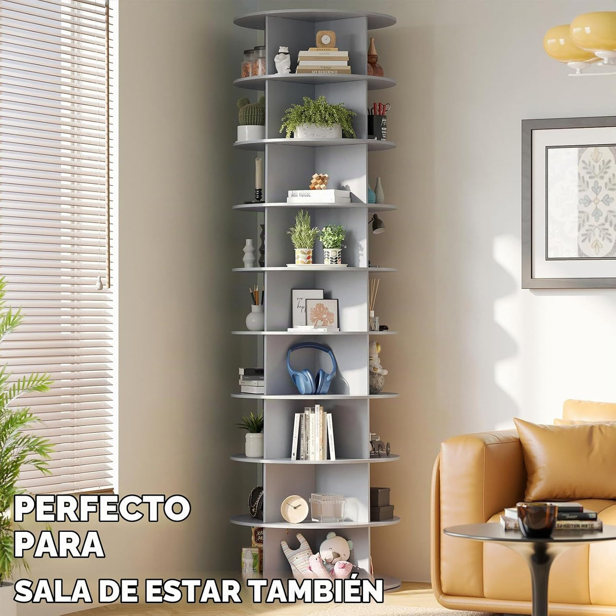 SpaceAid Zapatero giratorio de 9 niveles, torre de exhibición de za...