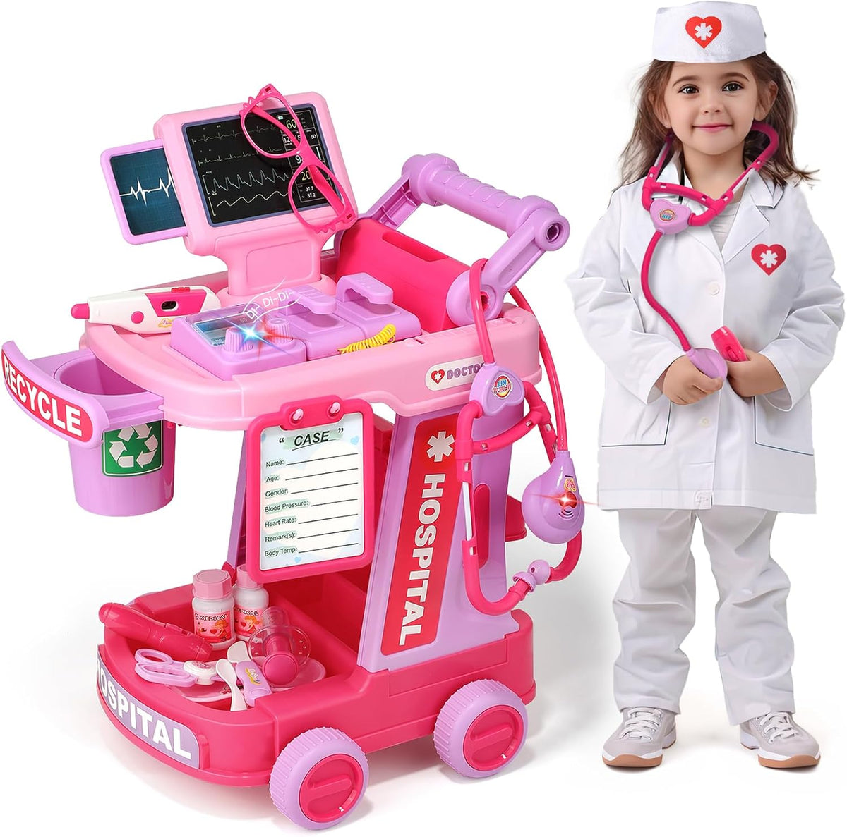 Liberry Kit médico para niños pequeños, juguete para niñas y niños...
