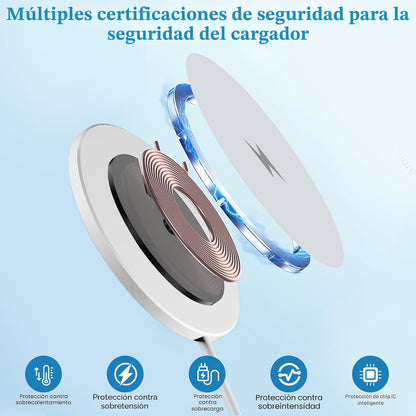 Cargador inalámbrico magnético, paquete de 2 cargadores Magsafe de...