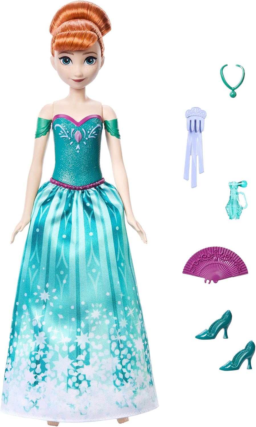 Mattel Disney Frozen Anna - Juego de muñecas de moda, gira y revela...