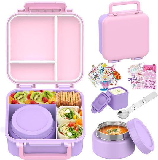 Lonchera Bento para niños con termo de 9 onzas, recipientes de almu...