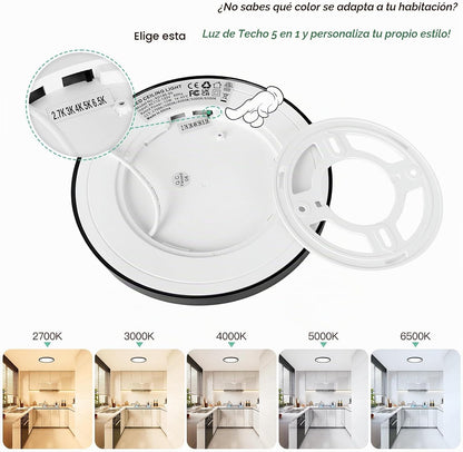 Brightever Lámpara de techo LED de 7 pulgadas, regulable, 1200LM |...