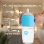 PopYum biberones azules anticólicos de 9 oz para hacer fórmula, paq...