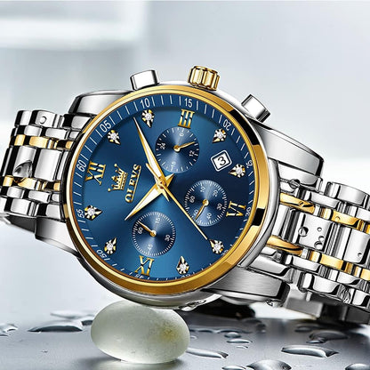 OLEVS Relojes para hombre Relojes de cronógrafo de fácil lectura lu...