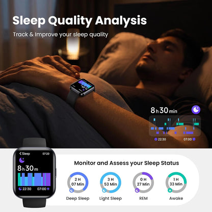 Relojes inteligentes para hombre, Android y iPhone, 1.8 pulgadas HD...