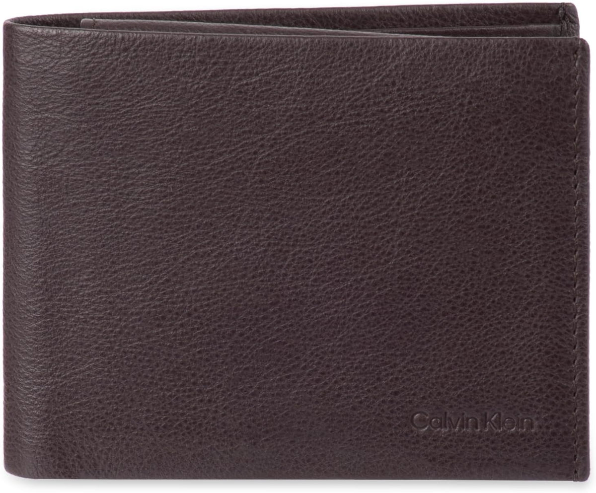 Calvin Klein Billetera plegable minimalista de piel RFID para hombr...