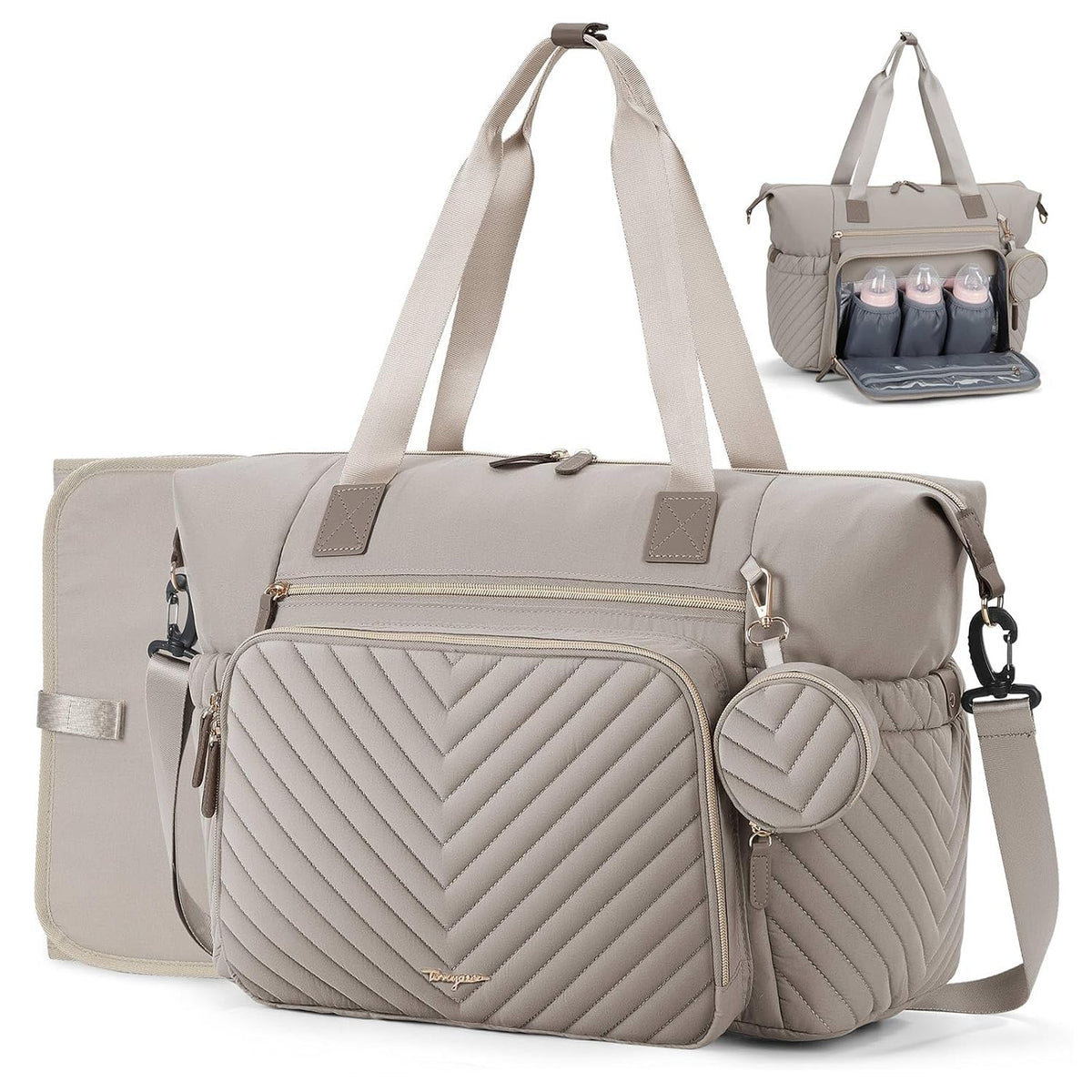 Tonyeee Bolsa de pañales, bolso grande del hospital del bebé para l...