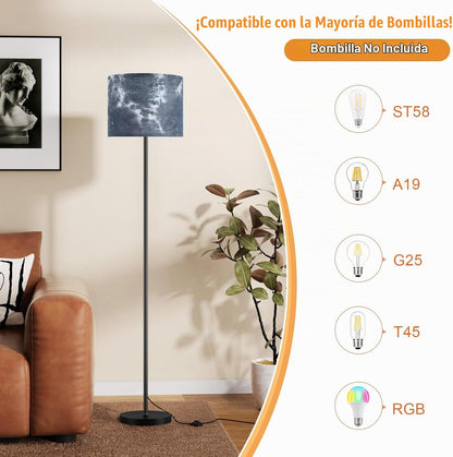 Ambimall Lámpara de pie moderna de 60 pulgadas con pantalla, lámpar...